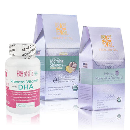 Morning Sickness Tea - Lemon & Ginger + Prenatal Daily Vitamins +